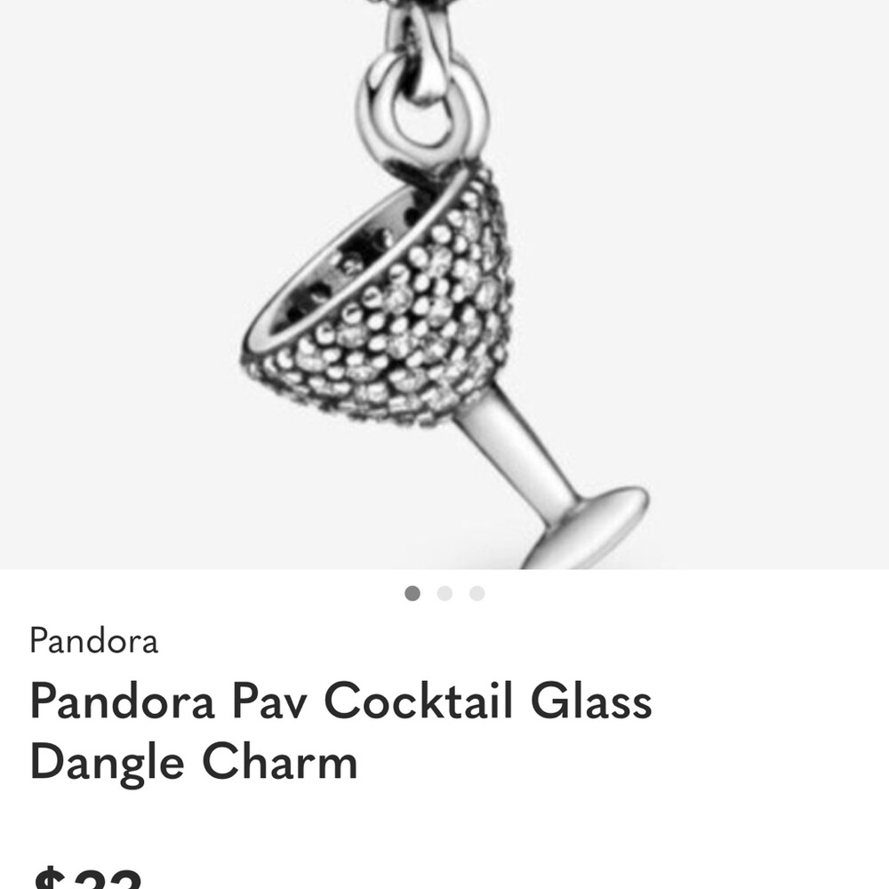 Pandora Silver Pavé Cocktail Glass Charm
